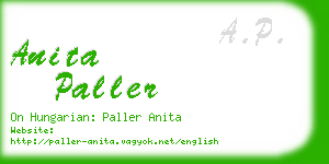 anita paller business card